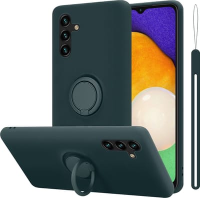 Cadorabo Hoesje geschikt voor Samsung Galaxy A13 5G in LIQUID GROEN - Beschermhoes van flexibel TPU silicone Case Cover met ring