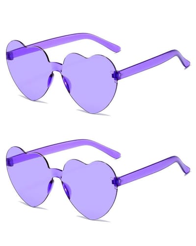 Dailygoods- Zonnebril Hartvormig - Paarse Zonnebril - Vintage Zonnebril - Feestzonnebril - Duurzame PC-lenzen - Lichtgewicht en Comfortabel - Fashion Sunglasses