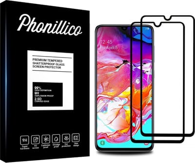 Screenprotector voor Samsung Galaxy A71 - 2 stuks Beschermglas van glas Transparante glazen schermbeschermfolie met zwarte randen