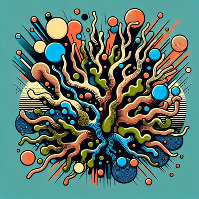 Pop art mos schilderij | Moos-terpiece: Pop Art Inspired Moss Artwork Masterpiece Creation | Kunst - 40x40 centimeter op Dibond | Foto op Dibond
