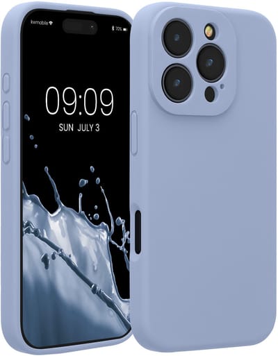 kwmobile telefoonhoesje geschikt voor Apple iPhone 16 Pro - TPU backcover met siliconen coating - Smartphone case in mat lichtblauw