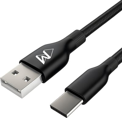 USB-C Data- en Laadkabel - 2.4A Snellader Kabel - Fast en Quick Charge Oplaadkabel - Type C Naar USB-A - Oplaadsnoer Telefoon - Gevlochten Nylon – Zwart – 2 Meter - Wilsem ®