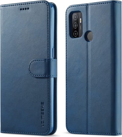 LC.IMEEKE Hoesje - Geschikt voor OPPO A53 / A53s Hoesje - LC.IMEEKE Luxe Book Case - Blauw