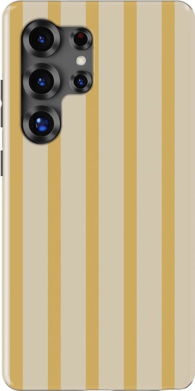 DripCase Gestreept Hoesje Samsung Galaxy S25 Ultra | Backcover met Mag | Stripes Motief | Trendy Case Samsung Galaxy S25 Ultra met Strepen Vanilla Drop