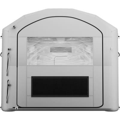 Cabine de Peinture Gonflable, 6 x 3 x 2,5 m, Cabine de Pulvérisation Portable avec Soufflantes 550W+750W et Grand Filtre en Coton, Tente de Peinture Gonflable à Toit Arqué pour ATV,