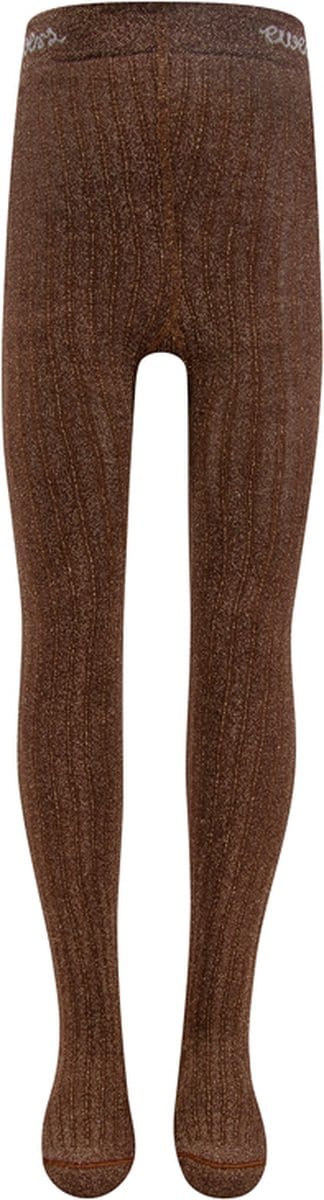Ewers Maillot Kindermaat - Fijne Rib en Goudkleurig Metaaldraad LUREX - Donkerbruin-134/146