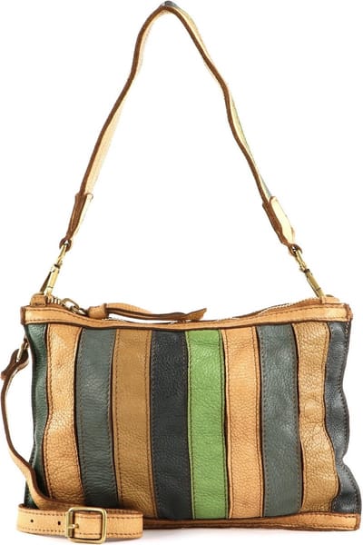 CATERINA LUCCHI Leren Schoudertas Koppeling Indica Pochette Comb. Primavera + T / Cognac Kleurrijke