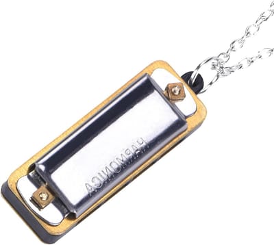 Mondharmonica Ketting - Mini Muziek Speelgoed - Muziek Cognitie - 4-Gats Ontwerp - 3.5 cm - Zilver