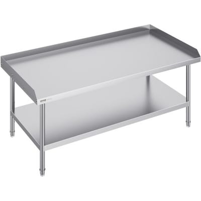 VEVOR RVS werktafel, commerciële werktafel voor voedselbereiding, driezijdige spatwand, werktafel voor restaurants, thuis en hotels 762 x 1524 x 660 mm
