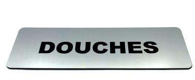 Deurbordje met tekst Douches incl. 3M-tape plakstrip - Namengigant Deur Tekstbordje - Deur - incl. 3M-tape plakstrip - Bordje - RVS Look - 150 mm x 50 mm x 1,6 mm - 5 jaar Garantie