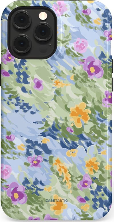Casetastic Hoesje Geschikt voor Apple iPhone 12 Pro Max Magsafe - Stijlvolle Beschermende Duo-layer Case - Zonnige Bloemtuin