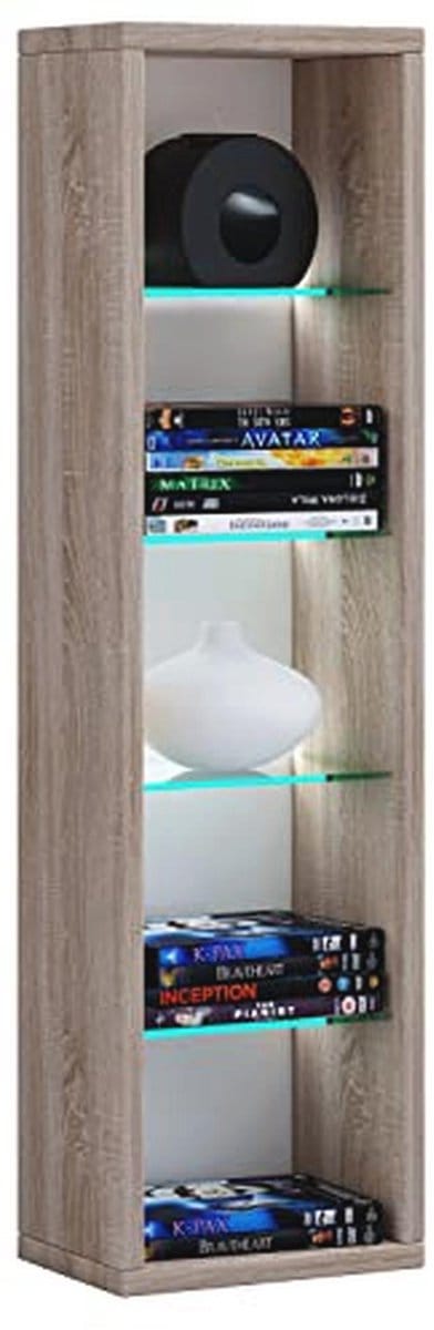 Houten CD/DVD Rek - Modern Design met Opbergruimte voor Boeken en Media | Staand Meubel | Maakt je Woonkamer Compleet