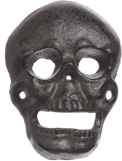 Dailygoody - Skull Bottle Opener - Gietijzeren Flesopener - Muur Gemonteerd - Zwart - Spookachtige Decoratie - Perfect voor Feestjes en Thuisg...