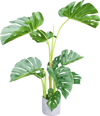 Kunstplant-Monstera Deliciosa-Gatenplant-Vingerplant -120 cm-Kunst plant - Nep planten voor Binnen en Buiten - Kamer Decoratie - Nepplanten-Boompje - Kunstbloemen
