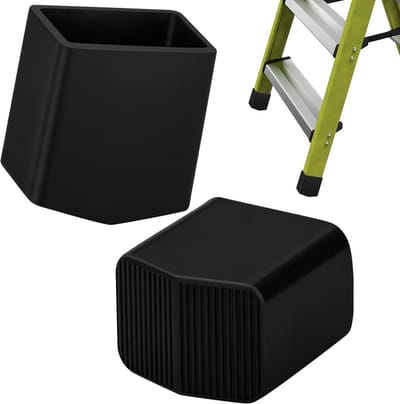 Ladder Voetjes - Antislip Rubber - Vloer Bescherming - Diepe Grip Groeven - 25 x 35 mm