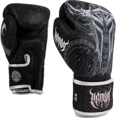 Venum Gladiator 5.0 Bokshandschoenen Zwart Zilver - 12 OZ