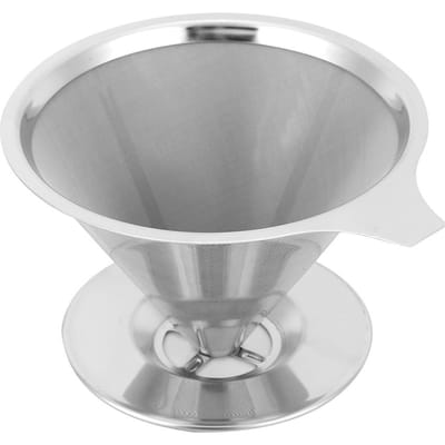 Filtre à café ménager en acier inoxydable réutilisable filtre entonnoir tasse filtre à café à goutte gray
