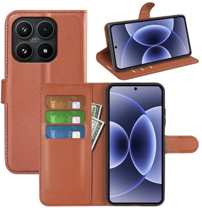 MobyDefend Hoesje - Geschikt voor Xiaomi 17 - Kunstleren Wallet Book Case (Sluiting Voorkant) - Bruin