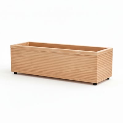 Handgemaakte houten Plantenbak – Voor Balkon, Terras of Tuin – Hout – Natural – 50x17x17 cm – Bloembak – Duurzaam, Weerbestendig & Stijlvol Design