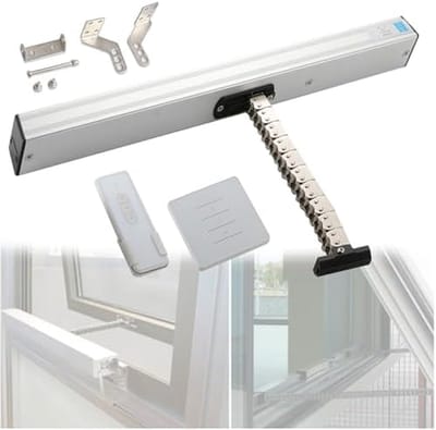 Automatische raamopener - Elektrische actuator - Ramen openen - Afstandsbediening - 300-1000mm slag - Zilver