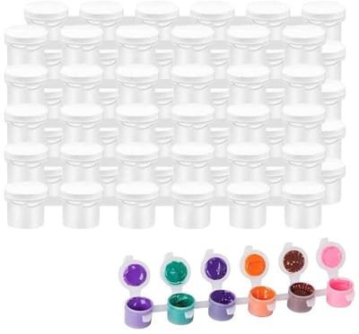 Dailygoods- Verfbeker met Deksel - Lege Verfpotten - Mini Verfpot - Opbergdoos - 10 Stuks - Lichtgewicht Polyethyleen