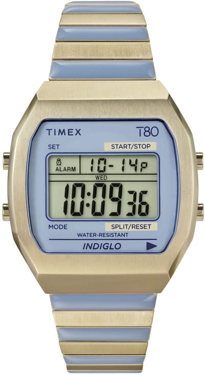 Timex Timex 80 Digital Watch Blauw Case: 100% Stainless Steel | Armband: 100% Stainless Steel 36 mm TW2W40800AJ, TW2W41600AJ