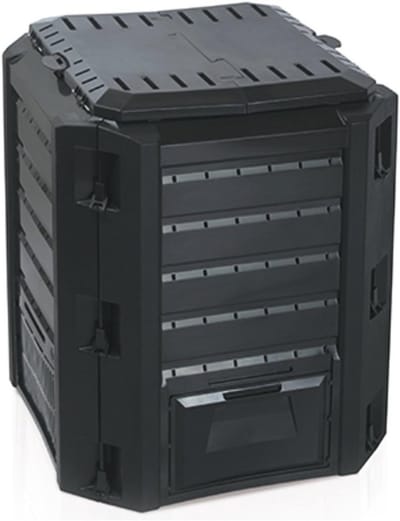 Compostbak 380L Zwart - Duurzame Tuin en Keukenafvaloplossing met Ventilatie