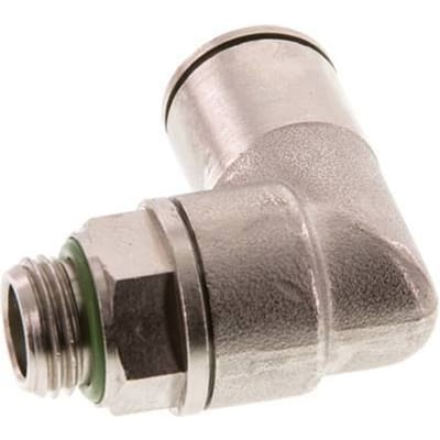12mm x G1/4'' 90 graden L-verbinding Messing Insteekfitting Buitendraad Draaibaar FKM