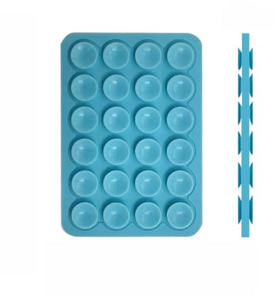 Telefoonhouder, telefoonhouder met siliconen zuignap, geschikt voor alle telefoonmodellen, antislip en valbestendige telefoonhouder, 2 stuks, blauw.
