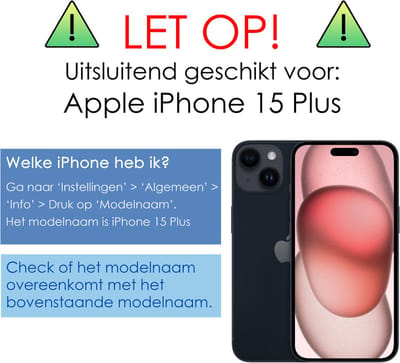 Screenprotector - Geschikt voor Apple iPhone 15 Plus - Extra Sterk - Beschermglas - Gehard Glas - Tempered Glass - Screen Protector - Bescherm Cover