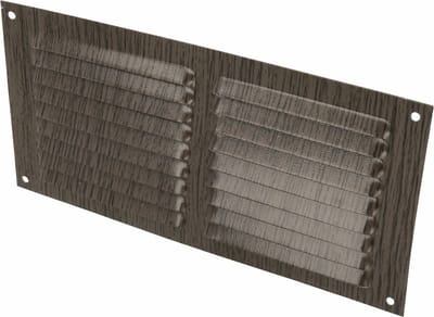 AMIG Ventilatierooster/muurrooster - 100 x 200mm - aluminium - wengehout look - schoepenrooster