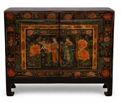 Fine Asianliving Antieke Chinese Kast Handbeschilderd B86xD38xH73cm Chinese Meubels Oosterse Kast