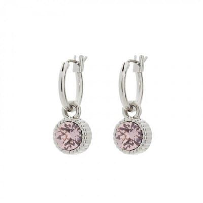 Biba Hang Oorbellen Zilver met Swarovski Steentje Rosaline