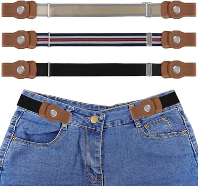 Set van 3 Verstelbare Elastische Riemen zonder Gesp voor Kinderen, Ideaal voor Jongens en Meisjes, 37 - 57 cm, Comfortabele en Verstevigende Riemen voor Dagelijks Gebruik