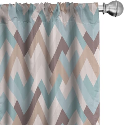 ABAKUHAUS Abstracte gordijnen – chevron-motief – 2x75x245 cm – microvezel, meerkleurig