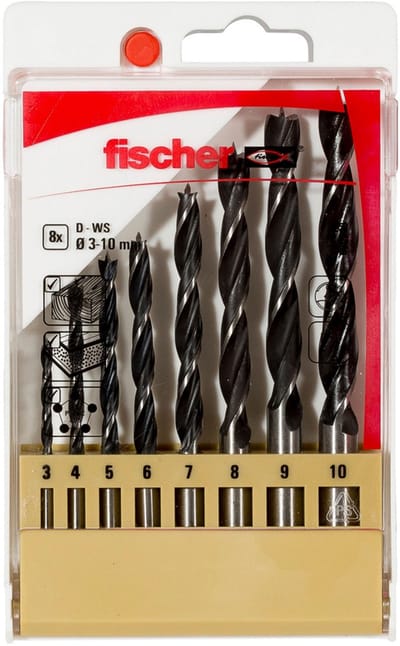 Fischer houtboren D-WS Set 3-10 mm (8 delen) - 536609