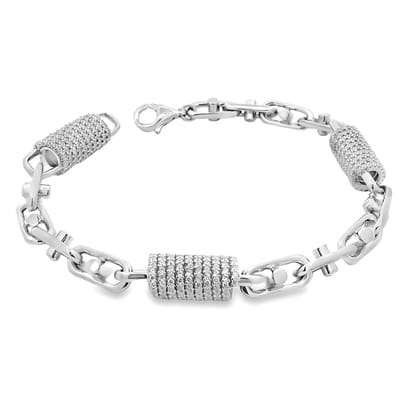 Juwelier Zwartevalk zilveren (gerhodineerd) monte carlo armband - 23.358/19cm