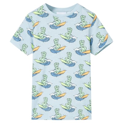 vidaXL - Kinderpyjama - met - korte - mouwen - 128 - lichtblauw
