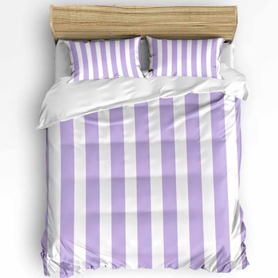 Paarse Bloem Lavendel Romantiek Dekbedovertrek Met Kussensloop Aangepaste 3-delige Beddengoedset Dekbedovertrek Tweepersoonsbed Hometextiel 150x200cm 3pcs