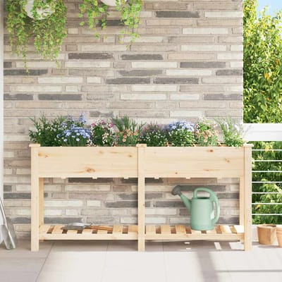 vidaXL - Plantenbak - Beige - 161,5 - x - 45 - x - 76,5 - cm - Massief - Vurenhout