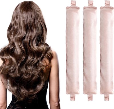 Warmtevrije Haarkrullers voor Lang en Halflang Haar - Nachtelijke DIY Styling en Slaapkrulset in Roze, Ideaal voor Gezonde Krullen zonder Hitte