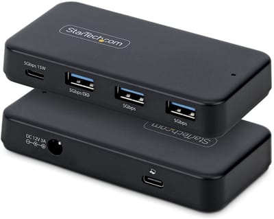 StarTech.com 4-Port USB-C en USB-A Hub, 5Gbps, Self Powered, 2-in-1 USB-C en USB-A Host Kabel, 1x USB-C en 3x USB-A (1x BC 1.2), Inclusief 36W Power Adapter