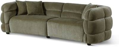 MASSIVMOEBEL24.DE 3-zitsbank groen 100% polyester 260x100x76 cm SOFAS gemonteerd