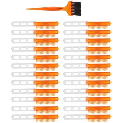 Bigoudis ondulés bouclés Fluffy Bigoudis permanents Barre de permanente Outil de coiffure (Orange Transparent Type 13)