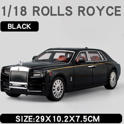 1:18 Rolls Royce Phantom Luxe Auto Legering Spuitgietmetaal Model Geluid & Licht Terugtrek Speelgoed Trendy Ornament Verjaardagscadeau Voor Jongens