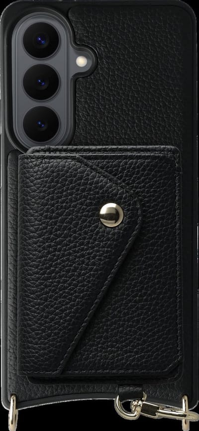 AVY Leren Hoesje Geschikt voor Samsung Galaxy S26 | Met Magnetische Kaarthouder | Compatibel met MagSafe | Leather Case met Wallet | Zwart
