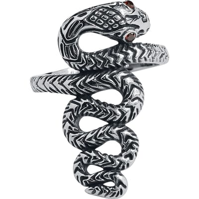 etNox Ring - Große Schlange - voor Vrouwen - zilverkleurig