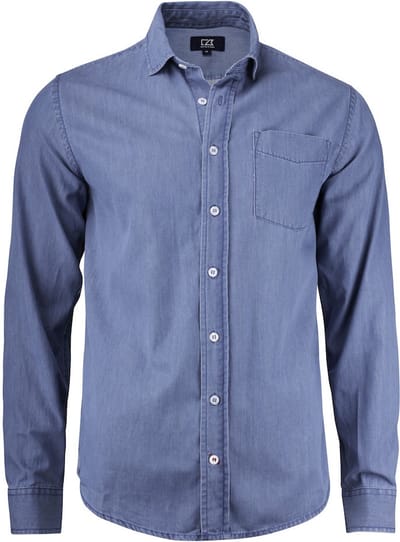 Cutter & Buck Ellensburg Denim Shirt Heren 352404 - Denim Blauw - L