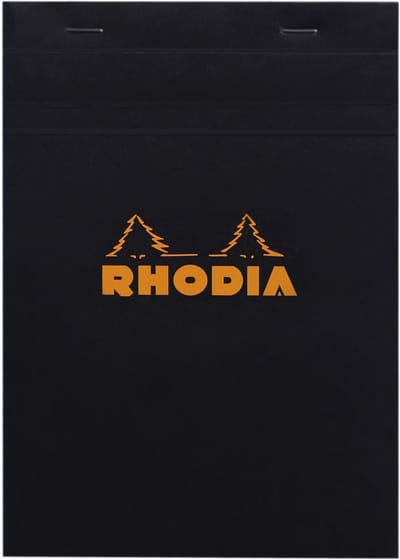Rhodia Notitieblok - Schrijfblok - N16 - A5 - Ruitjes 5x5 mm - 80g - Zwart - 80 vel