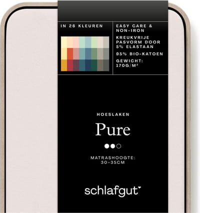 Schlafgut Pure Bio Katoen Jersey Hoeslaken M - 120x200 - 130x220 744 Sand Light